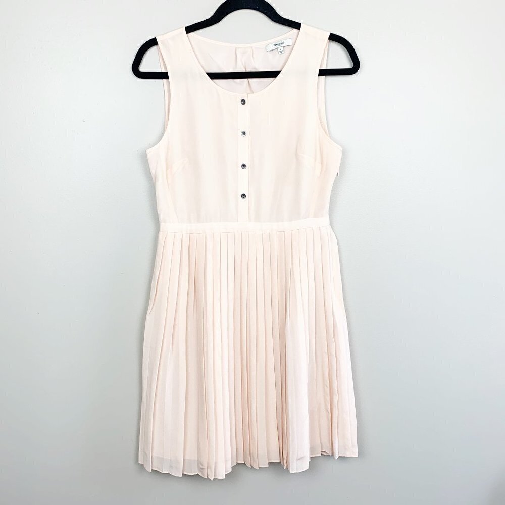 Madewell Silk Pleated Shirt Dress Millenial Pink Size 4